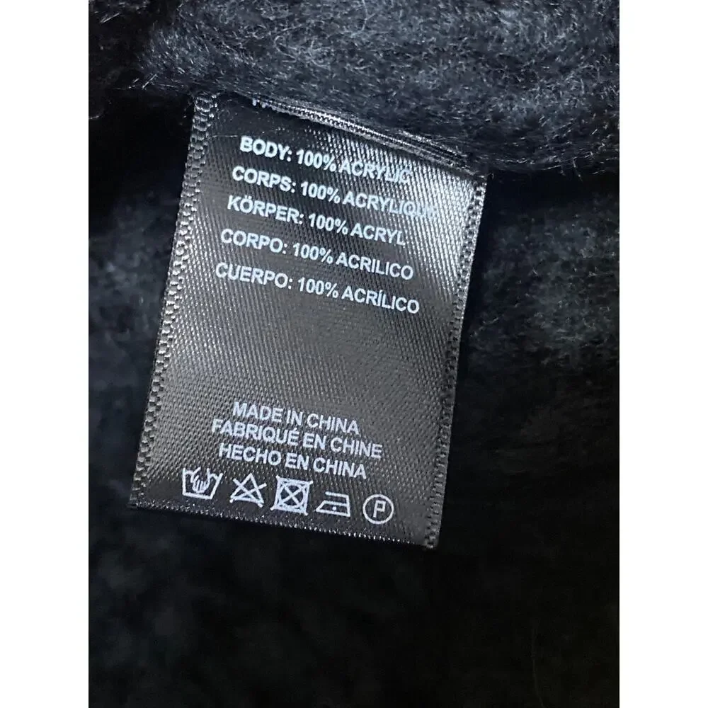 Anthropologie Maeve Black Bauble Knit Chunky Striped Sweater Vest Top Size OS - Picture 6 of 6